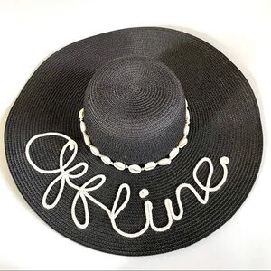 Straw Black Sun Hat “Offline” and Shell Trim New